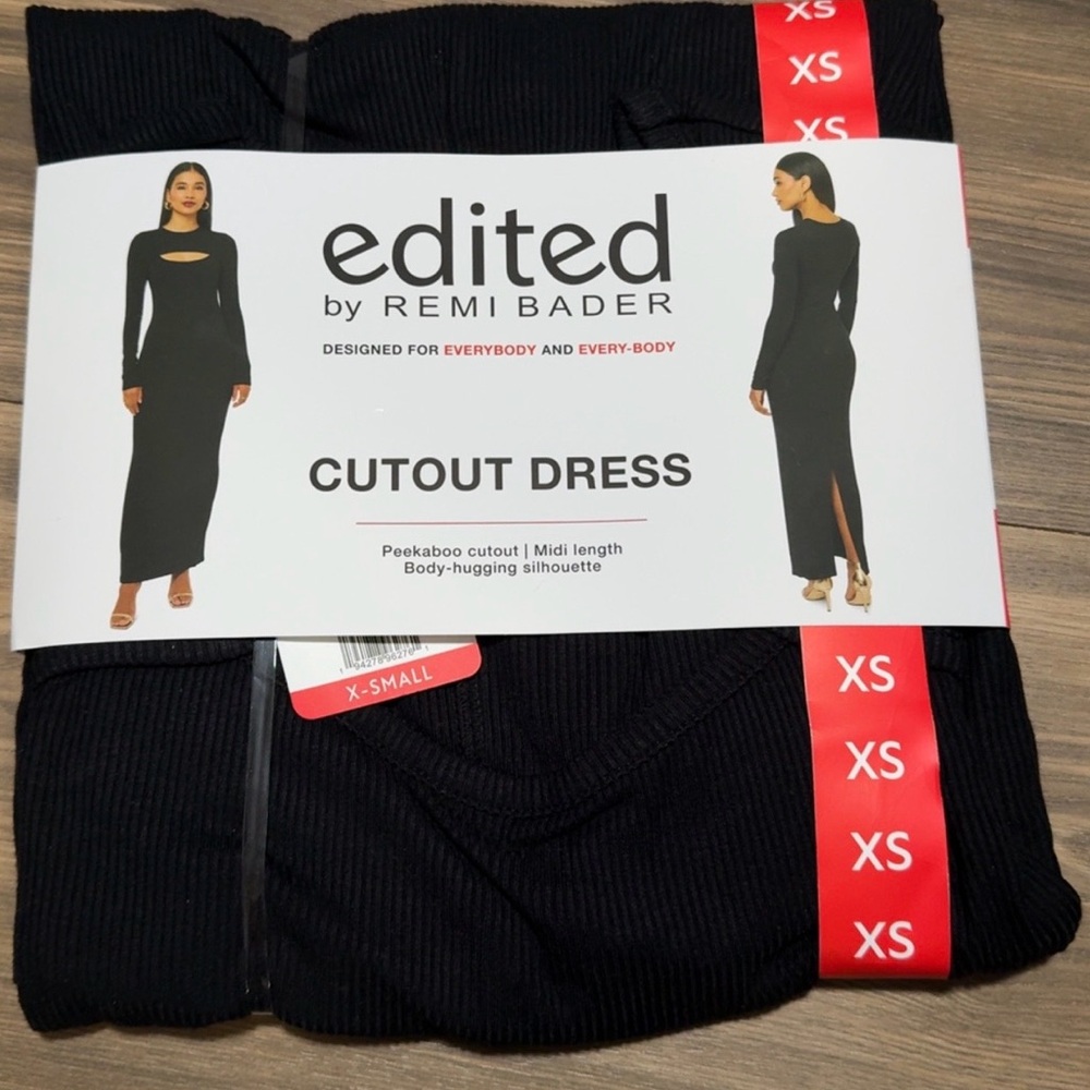 Edited by Remi Bader Black Cutout Midi Dress